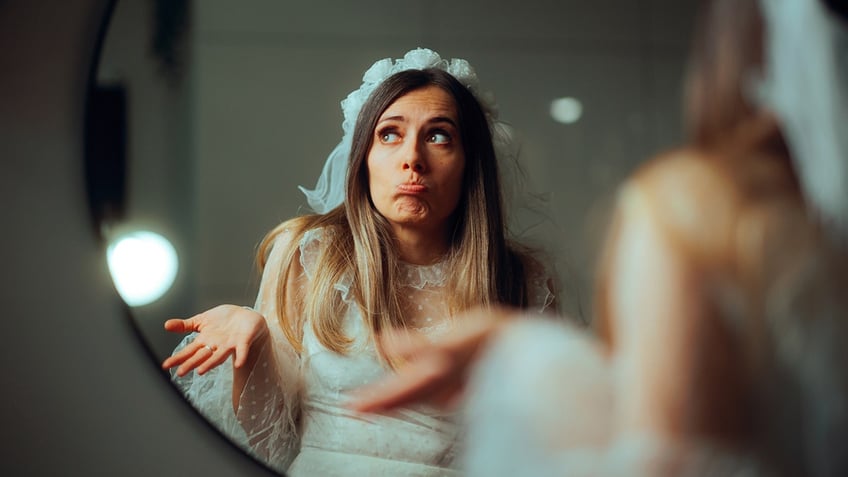 Bride looking confused.