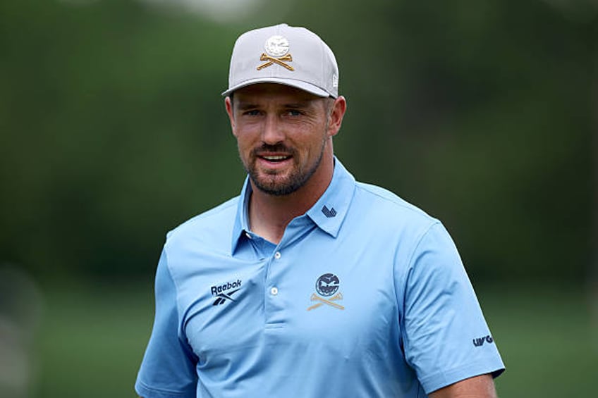Bryson DeChambeau of the United States walks on the first green prior to the PGA Championship at Quail Hollow Country Club on May 13, 2025 in...