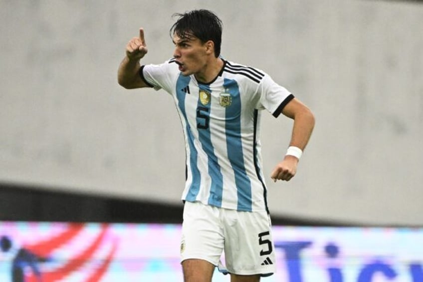 Argentina's Federico Redondo celebrates after scoring during the Venezuela 2024 CONMEBOL P