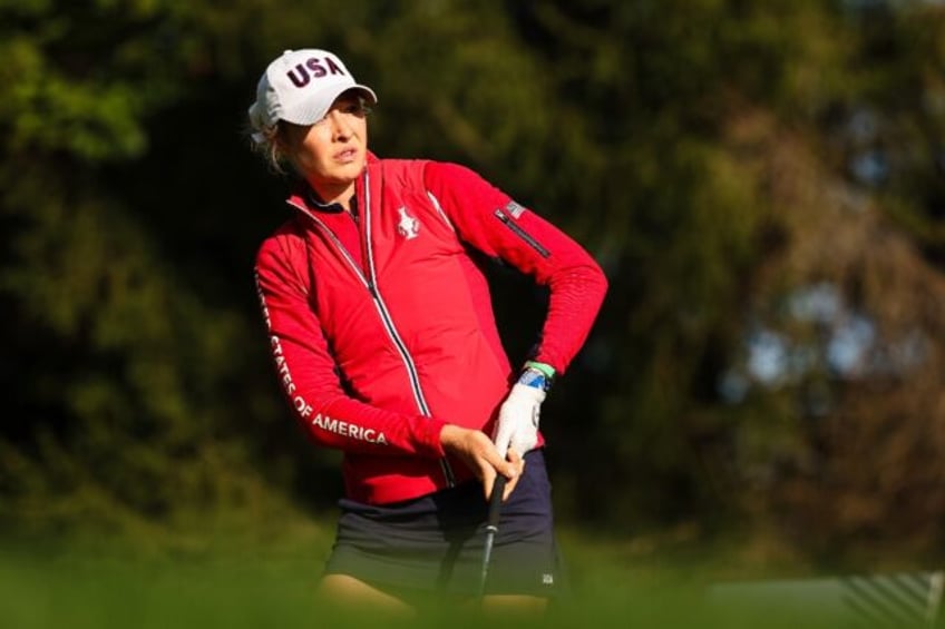 Top-ranked Nelly Korda of the United States watches her tee shot during a practice round f