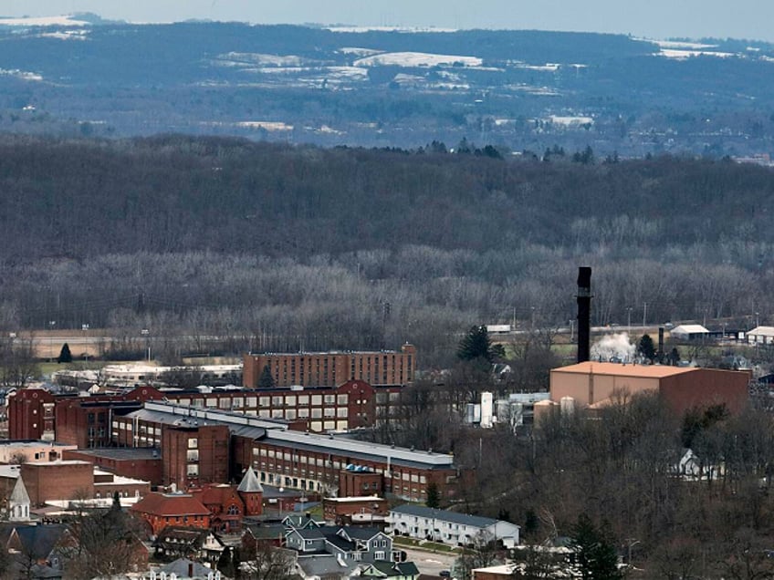 A view of the Remington Arms compound in the middle of Ilion, N.Y., Thursday, Feb. 1, 2024. The nation’s oldest gun-maker is consolidating operations in Georgia and recently announced plans to shutter the Ilion factory in early March. (AP Photo/Seth Wenig)