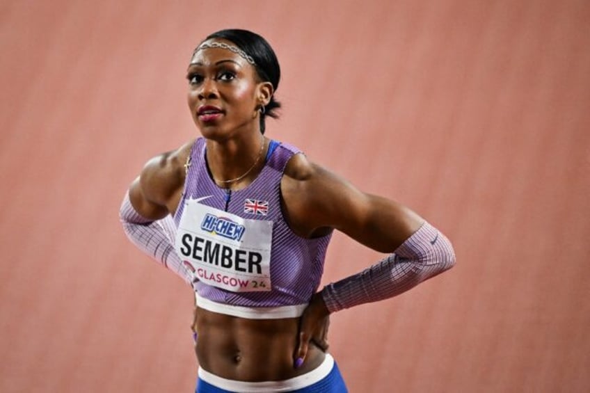 Britain's Cindy Sember won the women's 100-meter hurdles at the 114th Drake Relays