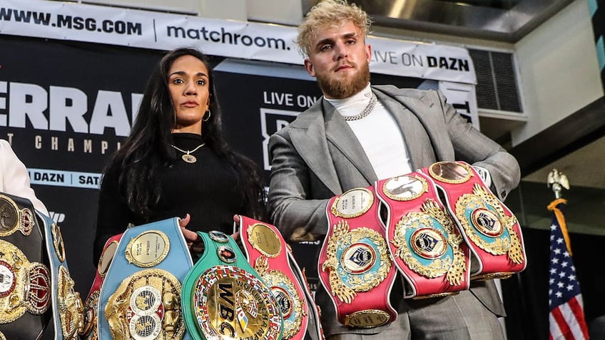 Amanda Serrano and Jake Paul at MSG