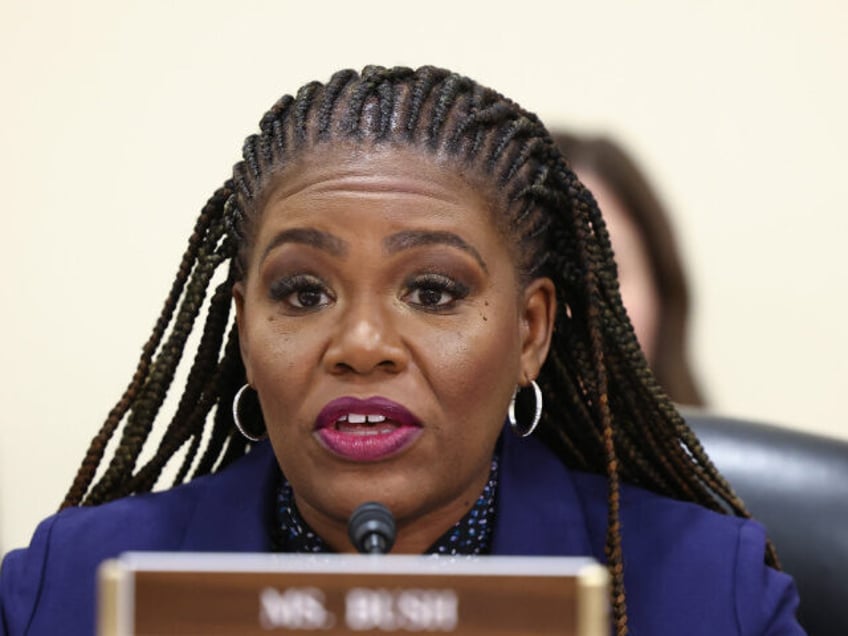 WASHINGTON, DC - JUNE 11: Rep. Cori Bush (D-MO) questions witnesses during a roundtable di