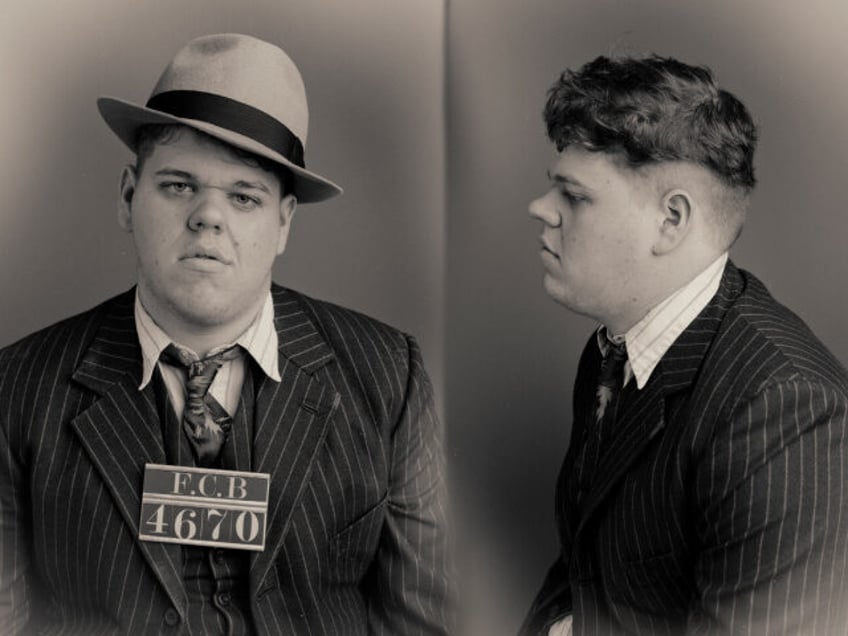 Baby Face Wanted Mugshot - stock photo 1920's and 1930's arrest mugshots