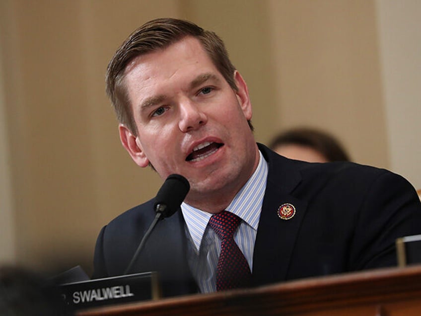 Rep. Eric Swalwell, D-Calif., speaks during the House Intelligence Committee, Nov. 15, 201