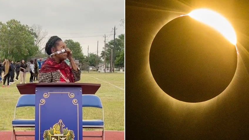 Rep. Sheila Jackson Lee and solar eclipse split