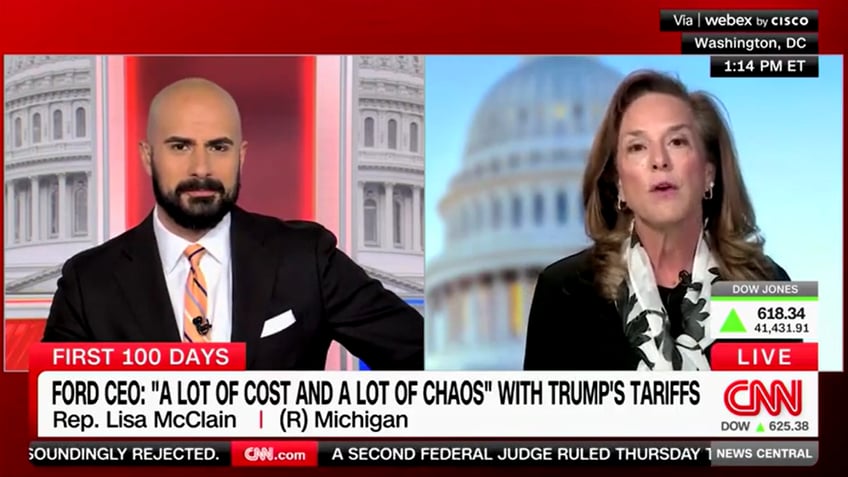 Lisa McClain speaks to CNN host Boris Sanchez