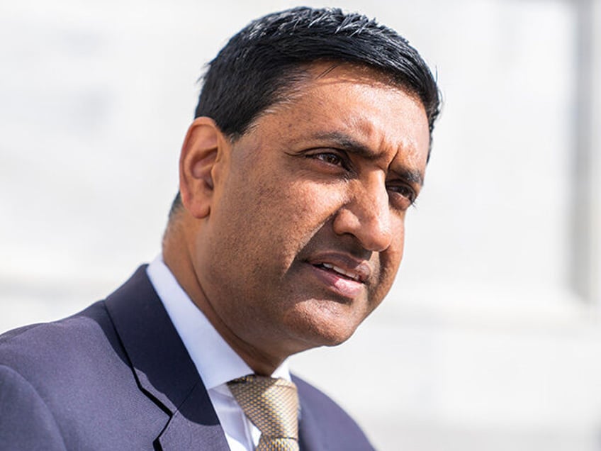 Rep. Ro Khanna, D-Calif., talks with reporters after the House passed the Protecting Ameri