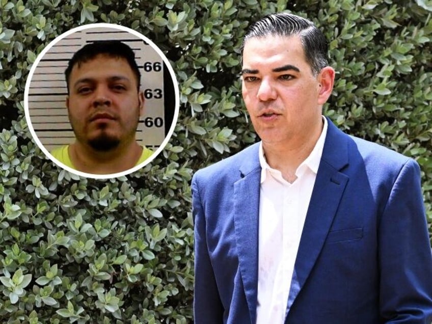 Democratic US Congressman Robert Garcia arrives for a press conference on the liberation o