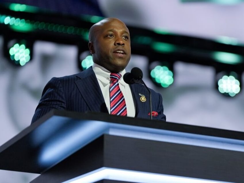 Rep. Wesley Hunt, R-Texas, speaks during the Republican National Convention Monday, July 1