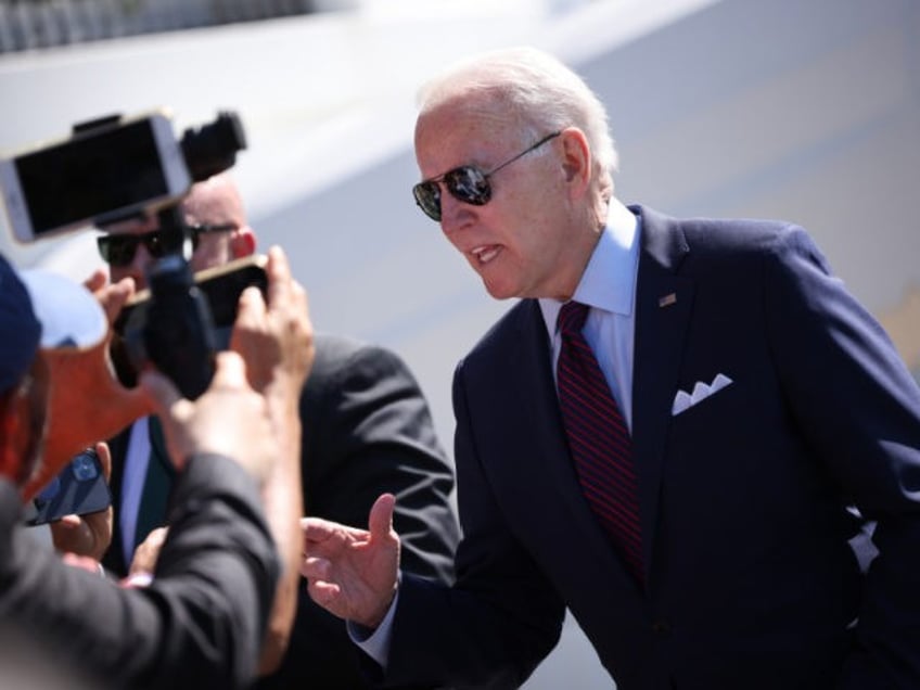 WASHINGTON, DC - JUNE 29: U.S. President Joe Biden talks with reporters while departing the White House June 29, 2021 in Washington, DC. Biden is scheduled to travel to Wisconsin today in support of efforts to pass his infrastructure plan. (Photo by Win McNamee/Getty Images)