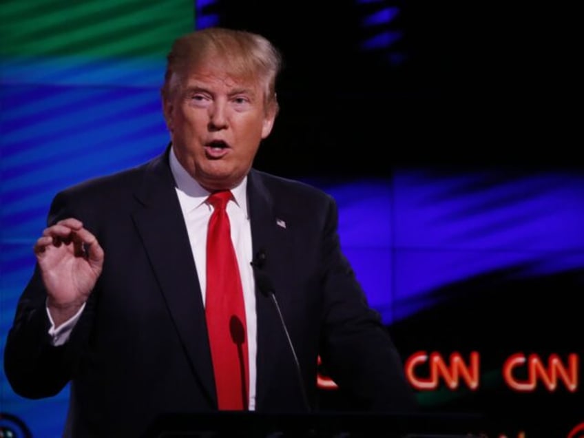 Republican presidential candidate, businessman Donald Trump speaks during the Republican p