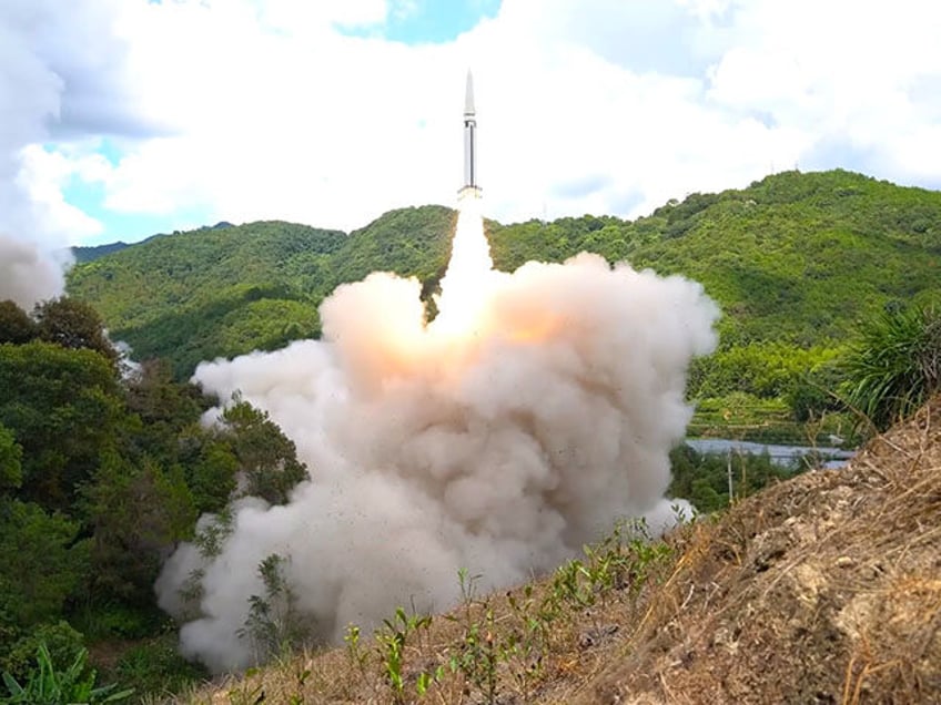 Video screenshot shows a missile launched by the rocket force of the Eastern Theater Comma