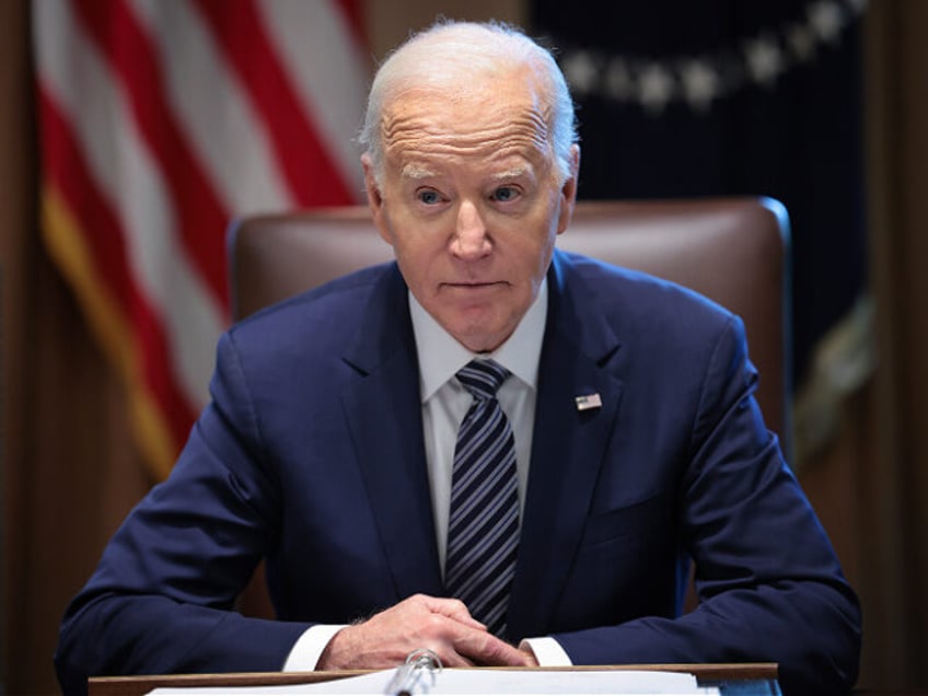 WASHINGTON, DC - MAY 15: U.S. President Joe Biden delivers remarks while meeting with the