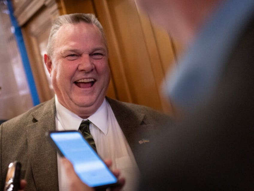 WASHINGTON, DC - MARCH 22: U.S. Sen. Jon Tester (D-MT) speaks with members of the media on