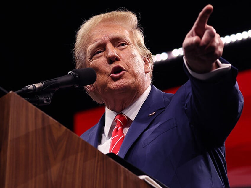 Former U.S. President Donald Trump speaks during the NRA ILA Leadership Forum at the Natio