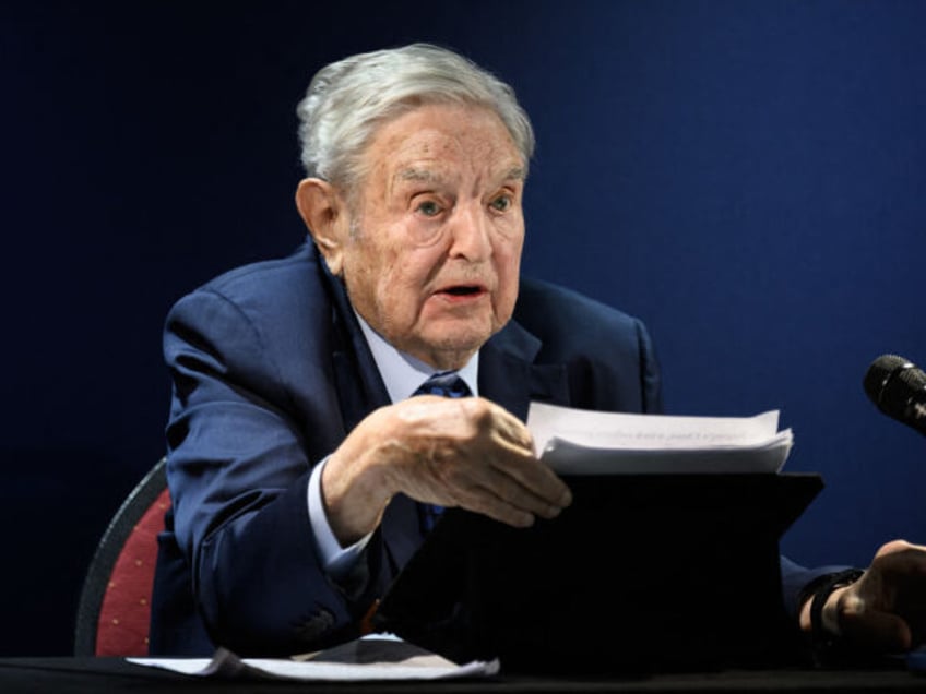 Hungarian-born US investor and philanthropist George Soros addresses the assembly on the s