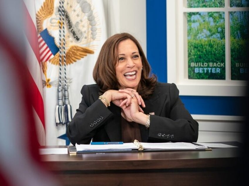 Vice President Kamala Harris participates in a Build Back Better virtual event with mayors