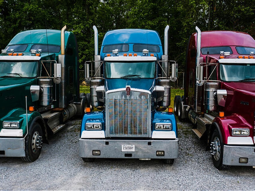 parked semi-trucks