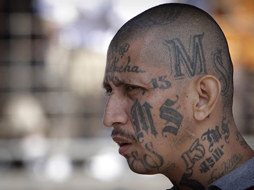 FILE - In this March 26, 2012 file photo a gang member of MS-13 attends mass at a prison i