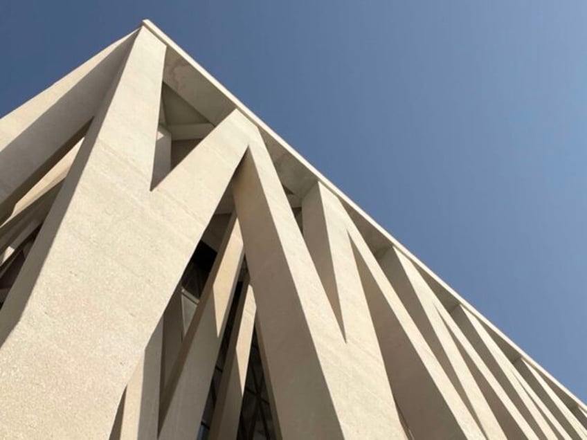 Exterior of the Maimonides synagogue at the Abrahamic Family House, Abu Dhabi, UAE, Septem