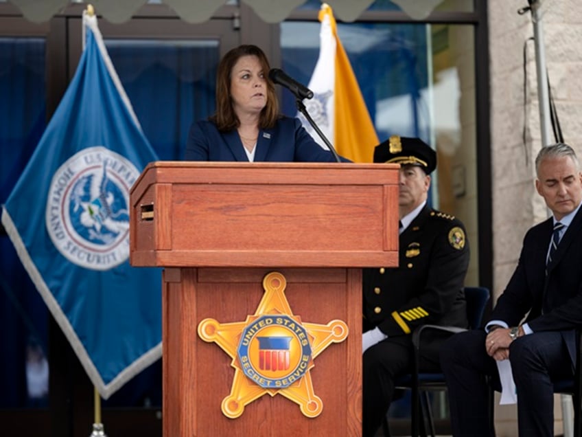 LAUREL, MARYLAND (May 10, 2024) Director of the United States Secret Service, Kimberly Cheatle, speaks during the Secret Service Wall of Honor Ceremony at the James J. Rowley Training Center in Laurel, Maryland. (DHS photo by Tia Dufour via Flickr)