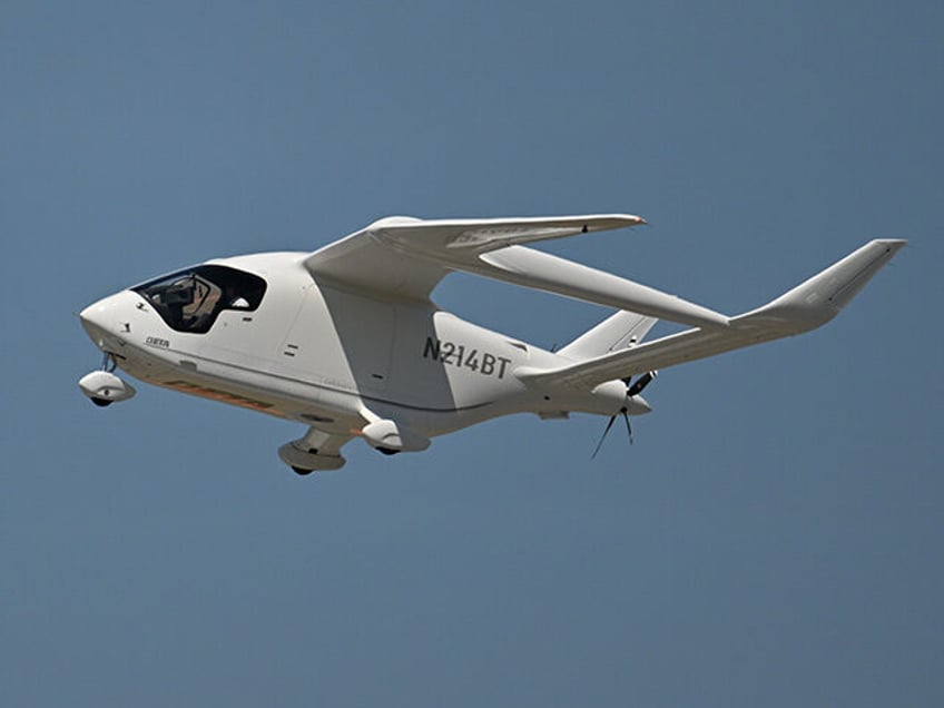 Fully electric battery powered ALIA CTOL, CX300 single engine airplane, manufactured by Be
