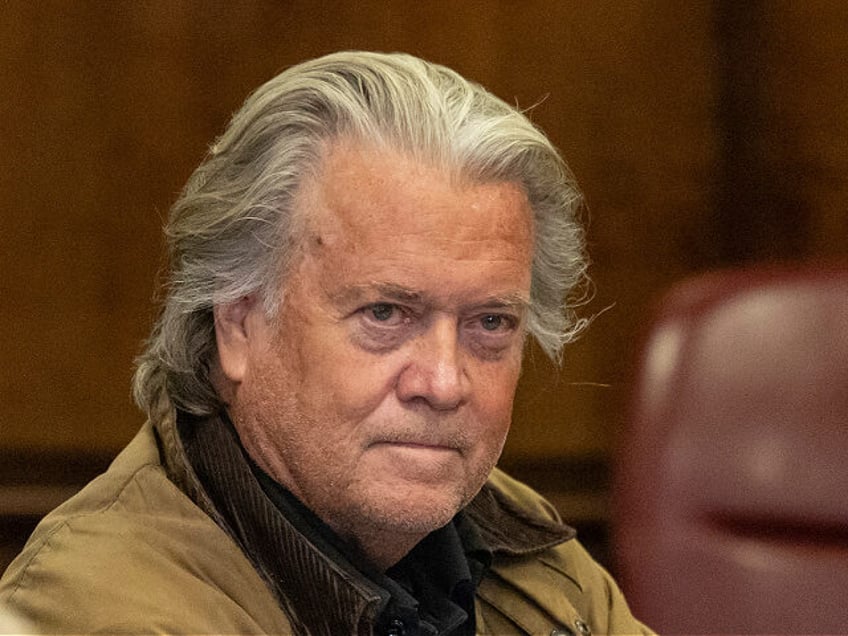 Steve Bannon appears in Manhattan criminal court in New York, Tuesday, Nov. 12, 2024. (AP