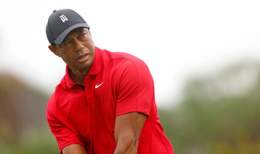 Tiger Woods of the United States during the final round of the PNC Championship at The Ritz-Carlton Golf Club on December 17, 2023 in Orlando,...