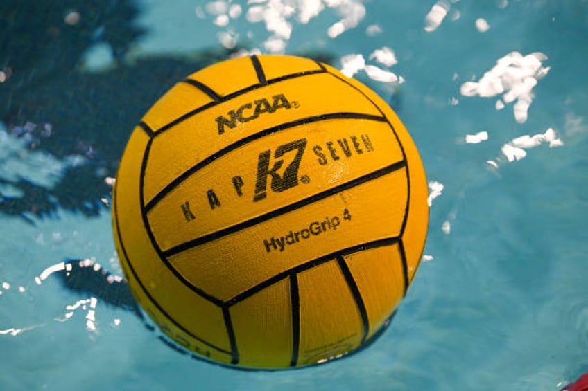 General view of a KAP7 water polo ball before the college water polo CWPA Championship final between the Michigan Wolverines and the Princeton Tigers...