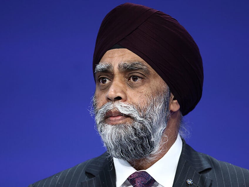 Canada's Minister of International Development Harjit Sajjan speaks at the Ukraine Recover