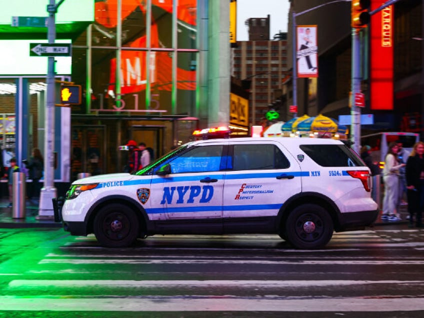 NYPD vehicle is seen at Times Square in New York, United States, on October 24, 2022. (Pho