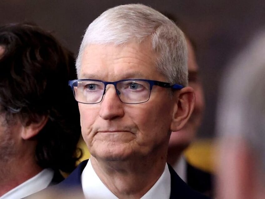 Apple boss Tim Cook looking grim