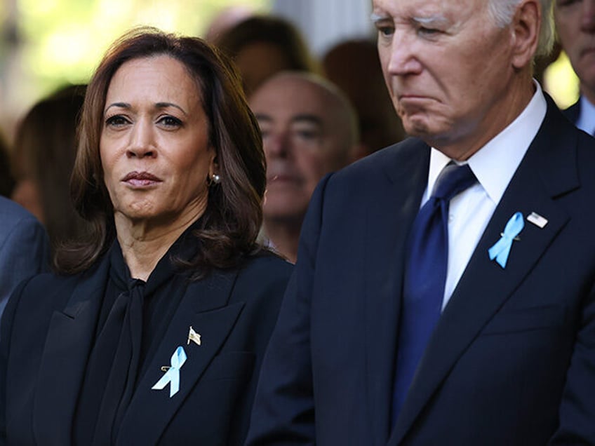 Democratic presidential nominee Vice President Kamala Harris and President Joe Biden atten