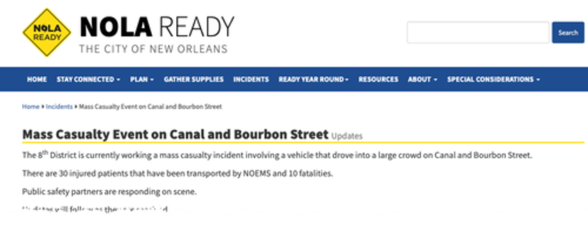 reported fatalities on bourbon street after vehicle plows into crowd during new years celebrations