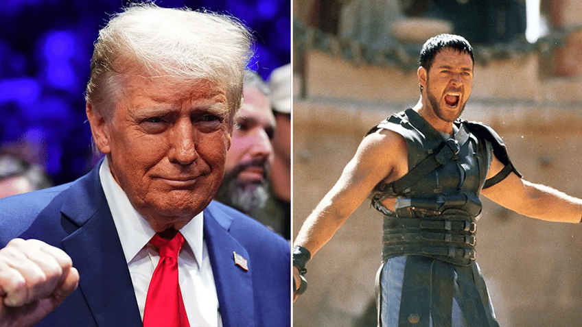 Donald Trump, and Russell Crowe in "Gladiator"