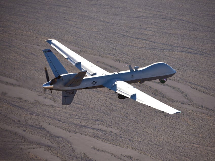 An MQ-9 Reaper flies a training mission over the Nevada Test and Training Range, July 15,