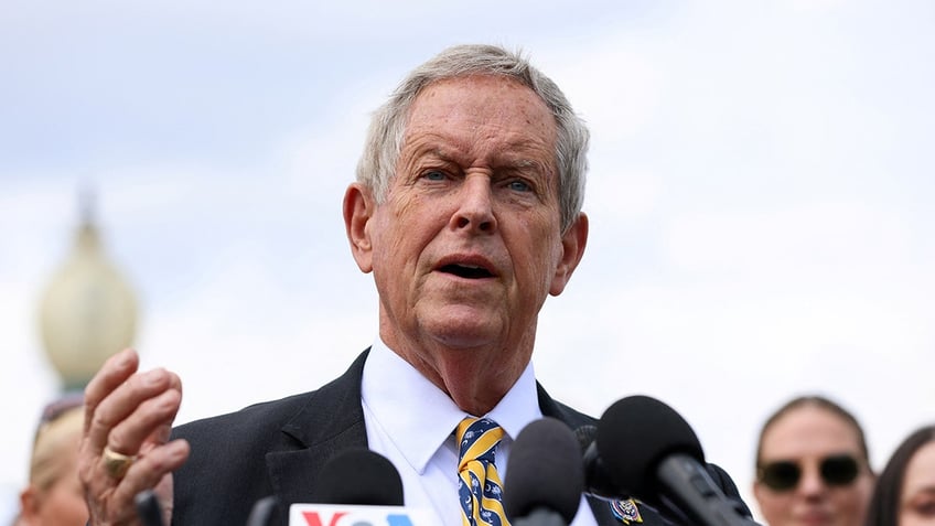 Rep. Joe Wilson (R-SC) speaks during a press conference on the Ukrainian Victory Resolution on Capitol Hill