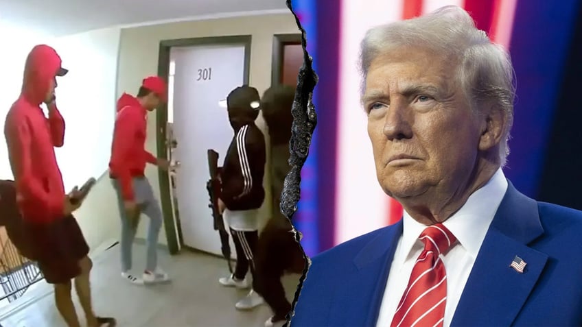 tren de aragua gang members banging on door; President Trump