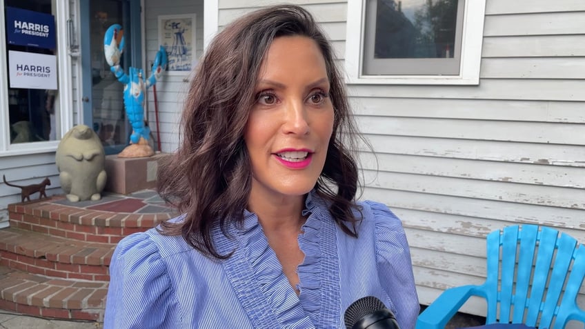 Michigan Gov. Gretchen Whitmer, a Democrat, is term-limited. Whitmer is seen standing for a Fox News Digital interview, on July 25, 2024, in Durham, New Hampshire. 