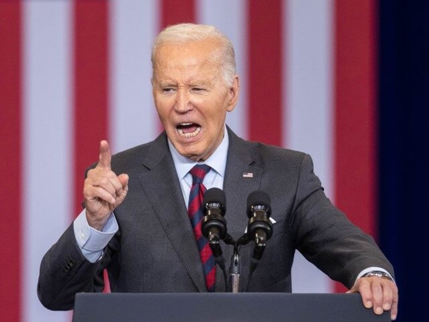 CONCORD, NEW HAMPSHIRE - OCTOBER 22: U.S. President Joe Biden delivers remarks at NHTI Con