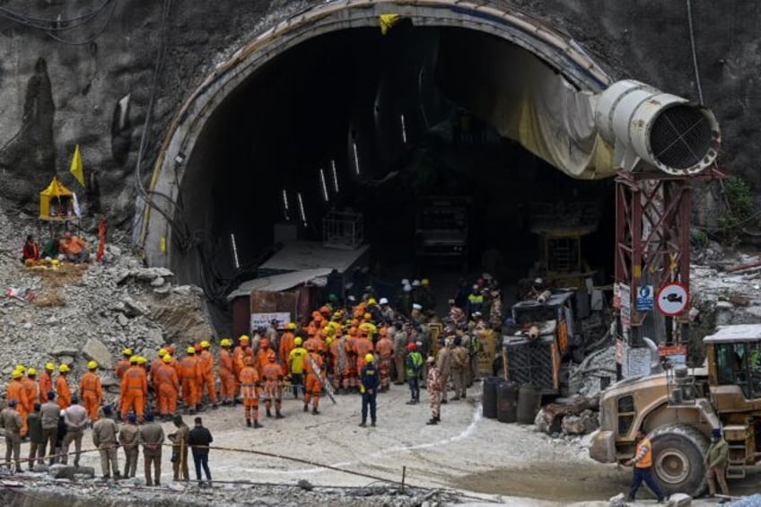 A group of 41 workers spent more than two weeks trapped inside the under-construction Silkyara tunnel after a cave-in