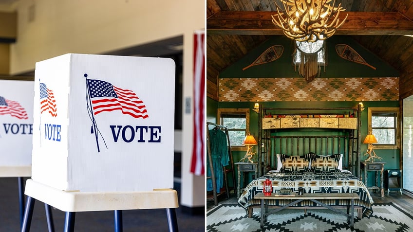 Polling booth and Urban Cowboy Lodge