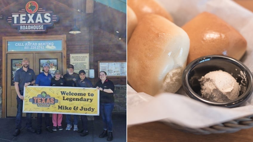 Couple and Texas Roadhouse rolls