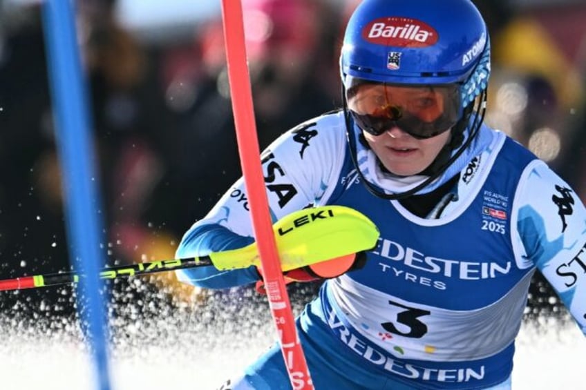 USA's Mikaela Shiffrin on her way to fifth in Saalbach