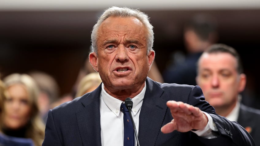 Robert F. Kennedy Jr., President Donald Trump's nominee for Secretary of Health and Human Services, testifies during his Senate Finance Committee confirmation hearing at the Dirksen Senate Office Building on January 29, 2025 in Washington, DC. 