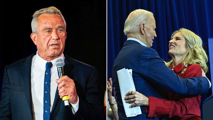 Robert F. Kennedy Jr., Joe Biden Kerry Kennedy split image