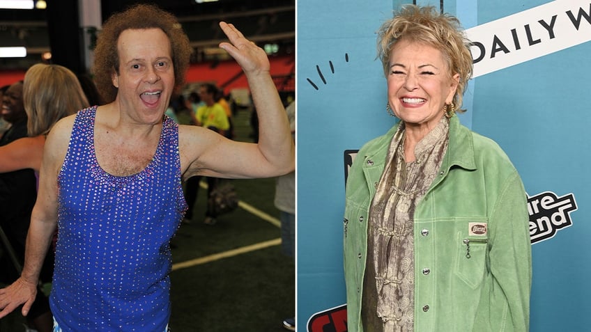 Side by side photos of Richard Simmons and Roseanne Barr