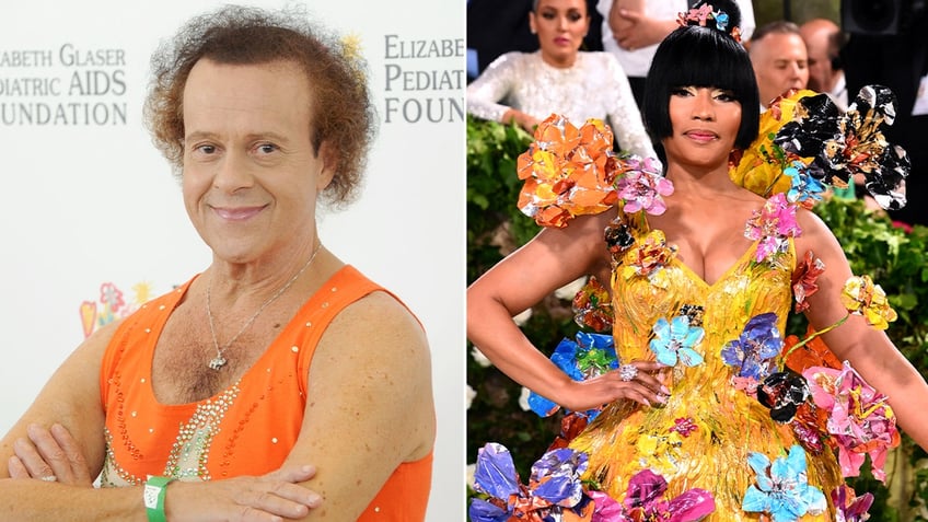 Side by side photos of Richard Simmons and Nicki Minaj